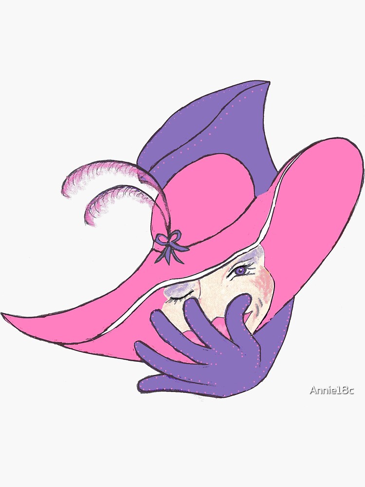 "PINK HAT LADY" Sticker for Sale by Annie18c Redbubble