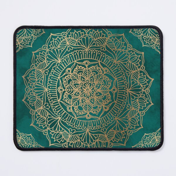Item preview, Dark Teal and Gold Mandala designed and sold by Julie Erin Designs.