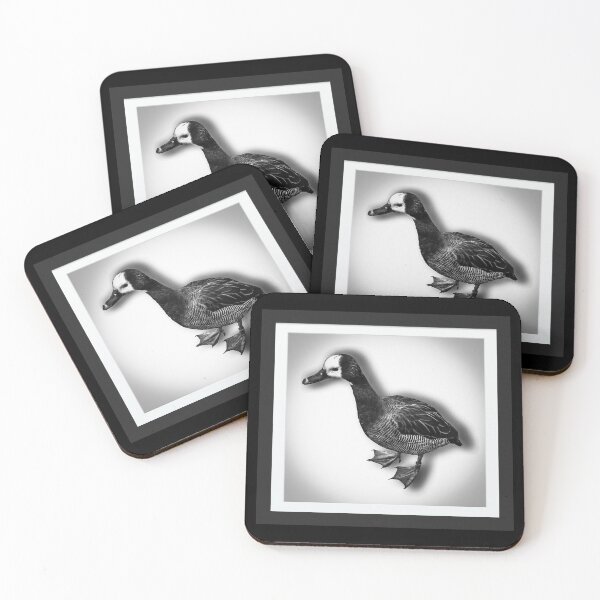 Item preview, Black And White Monochrome Duck designed and sold by CrystalsArtPaws.