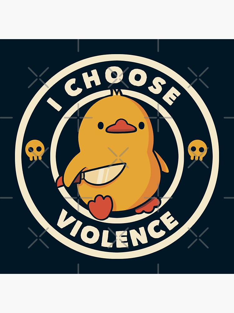 Thumbnail 3 of 3, Magnet,  I Choose Violence Funny Duck by Tobe Fonseca designed and sold by tobiasfonseca.