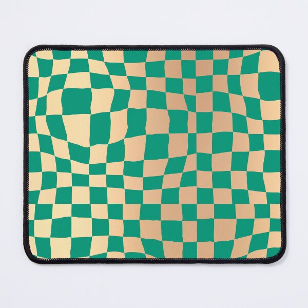 Item preview, Elegant Green and Gold Warped Checker Pattern designed and sold by Julie Erin Designs.