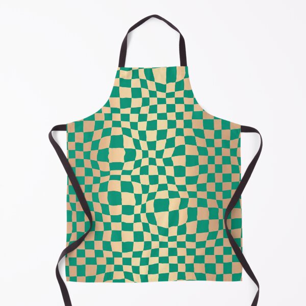Item preview, Elegant Green and Gold Warped Checker Pattern designed and sold by Julie Erin Designs.