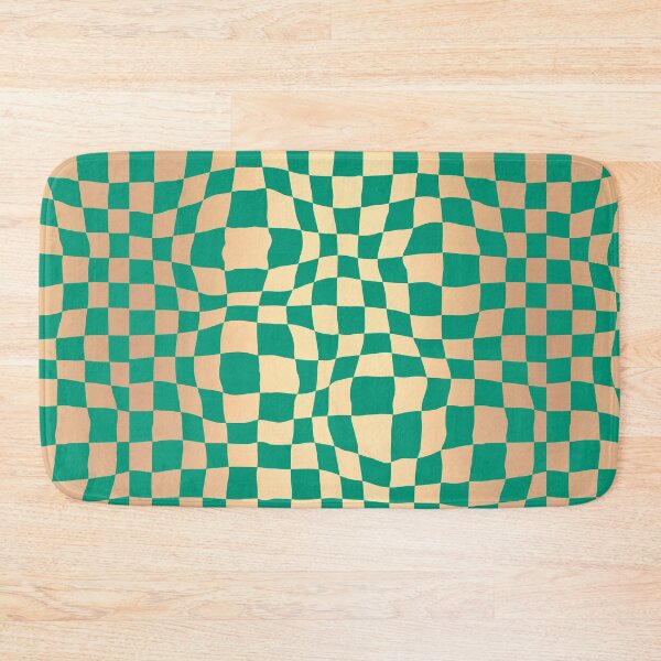 Item preview, Elegant Green and Gold Warped Checker Pattern designed and sold by Julie Erin Designs.