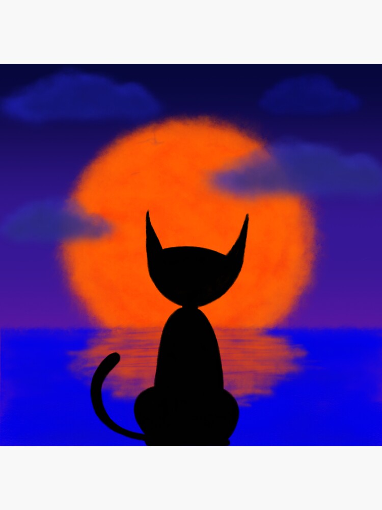 Cat Watching Sunset Sticker For Sale By Jarek Design Redbubble 7631