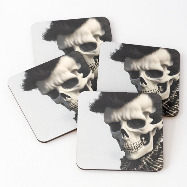 Artikelvorschau, Elvis Haircut White Skull - Schädelkollektion. entworfen und verkauft von SpektroDesign.