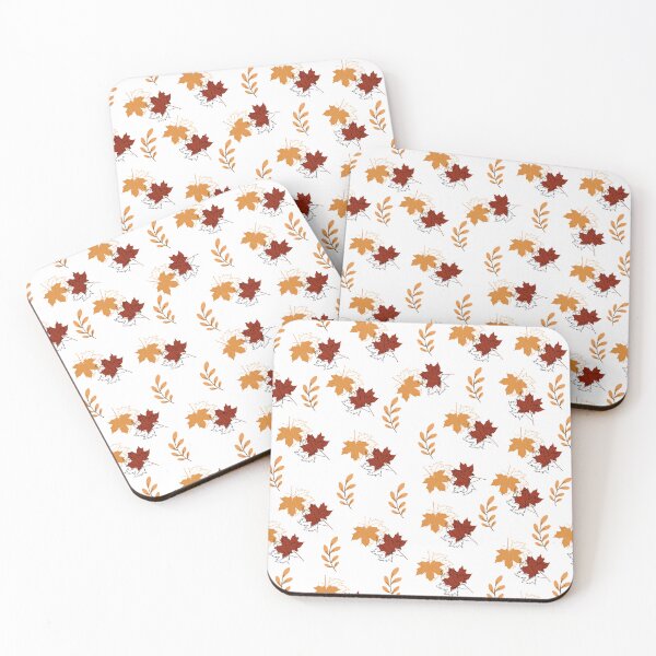 Item preview, Orange Falling Leaves Pattern In White Background designed and sold by SMillustrations.