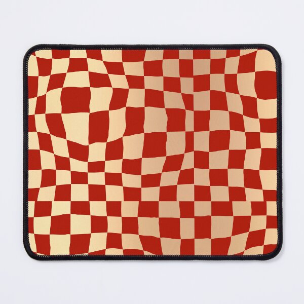 Item preview, Elegant Red and Gold Warped Checker Pattern designed and sold by Julie Erin Designs.