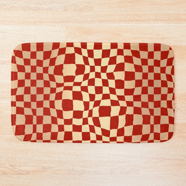 Item preview, Elegant Red and Gold Warped Checker Pattern designed and sold by Julie Erin Designs.