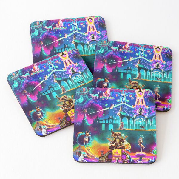 Item preview, Trippy Dogs Collage - Psychedelic Wall Art designed and sold by murkyburkins.