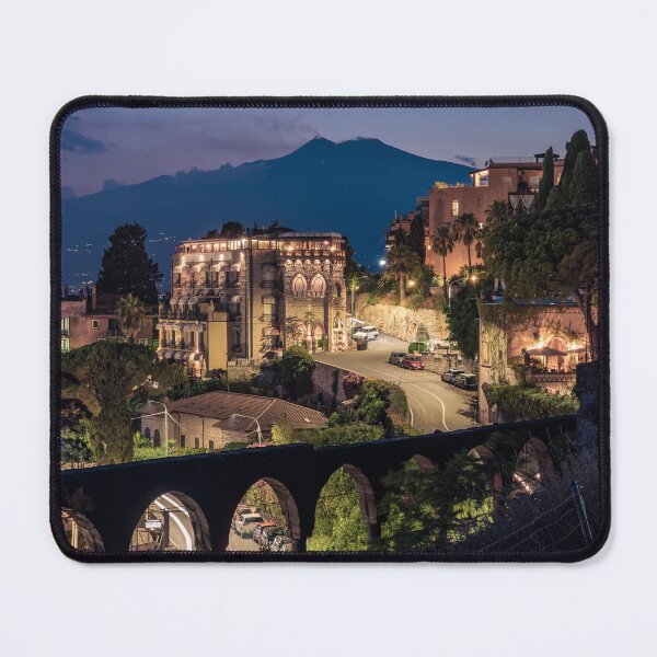Item preview, Beautiful scenic hills of Taormina with Mount Etna in the distance designed and sold by WorldScenery.