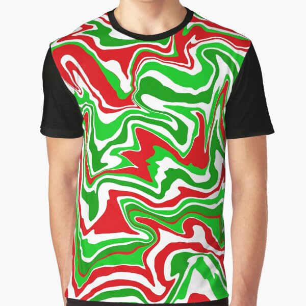 Candy Cane Christmas Red & Green Stripes Abstract Pattern Design All Over  Graphic Tee by Patterns Soup