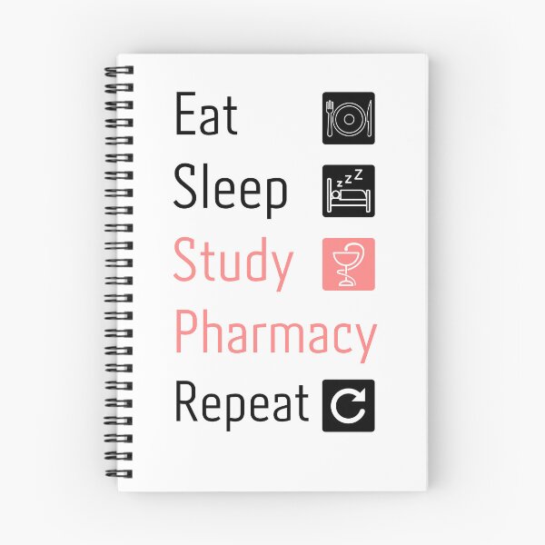 Artikelvorschau, Essen, Schlafen, Studieren, Pharmazie, Wiederholen entworfen und verkauft von Shahd Design.