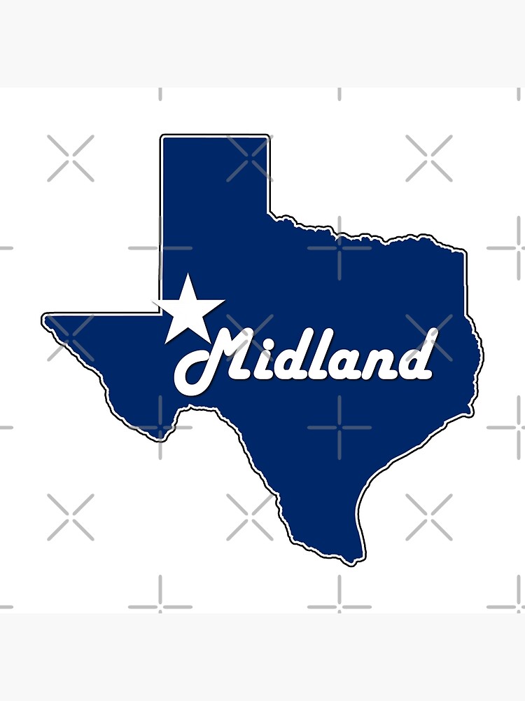 "Midland Texas Navy Blue Lone Star State Map Texan" Poster for Sale by