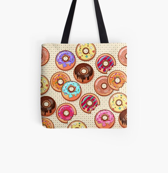I Love Donuts Yummy Baked Goodies Sugary Sweet All Over Print Tote Bag