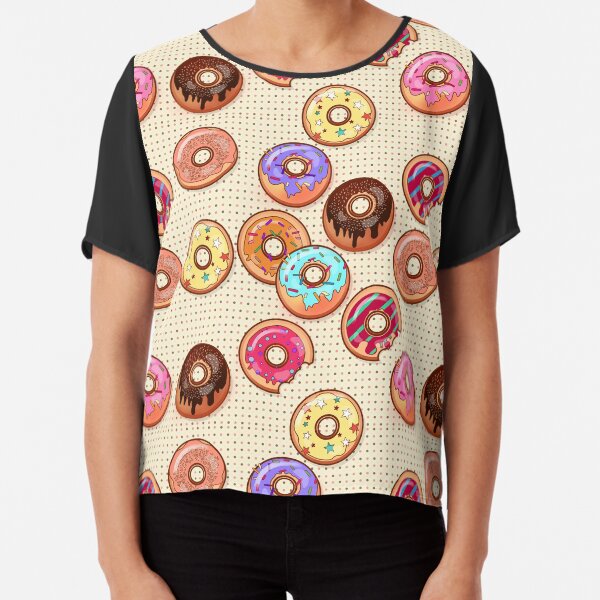 I Love Donuts Yummy Baked Goodies Sugary Sweet Chiffon Top