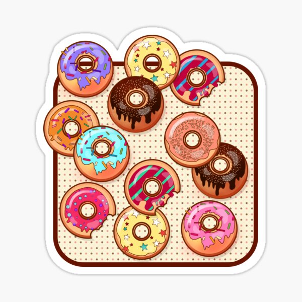 I Love Donuts Yummy Baked Goodies Sugary Sweet Sticker