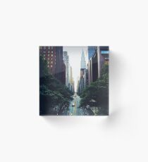 New York City Street Skyscapers #tapestry Acrylic Block
