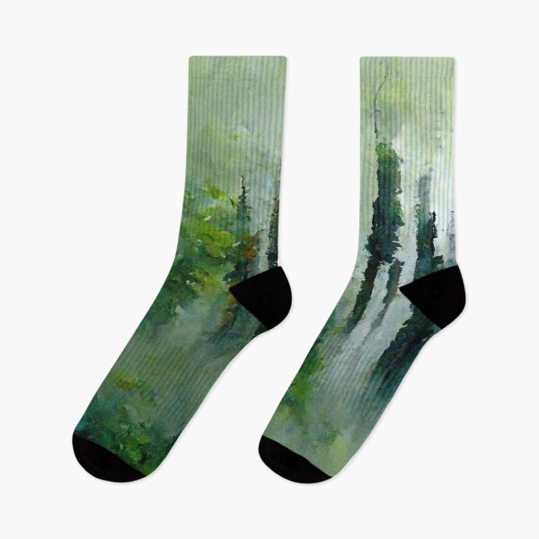 Item preview, "Forest Fog" by VentureArt - Abstract Art Acrylic Painting Forest Landscape designed and sold by VentureArtCo.