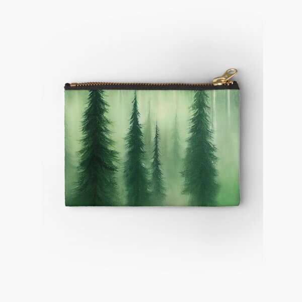 Item preview, "Pine and Fog" by VentureArt - Realism Forest Landscape Acrylic Painting designed and sold by VentureArtCo.