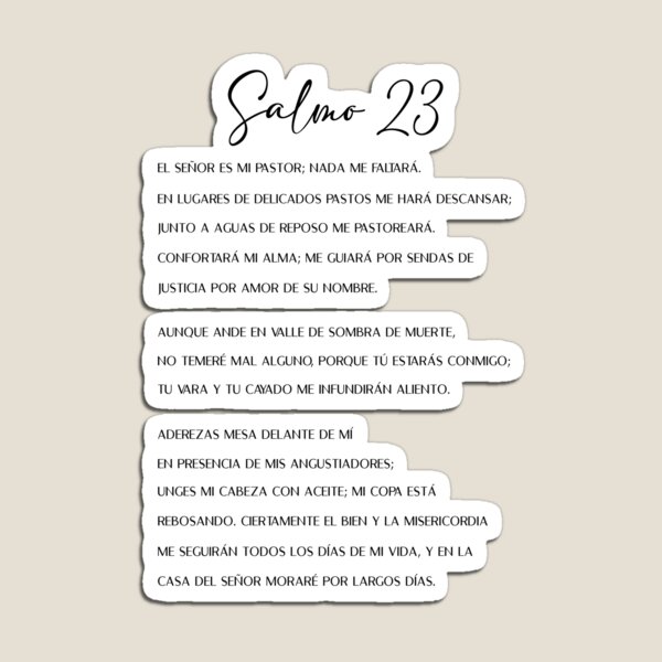 Salmo 23, Spanish Bible Verse Sticker for Sale by Aryam Quotes