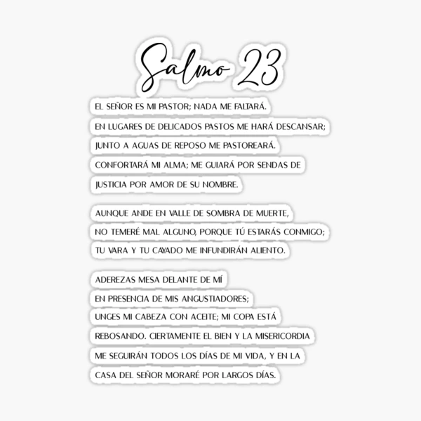 Salmo 23, Spanish Bible Verse Sticker for Sale by Aryam Quotes