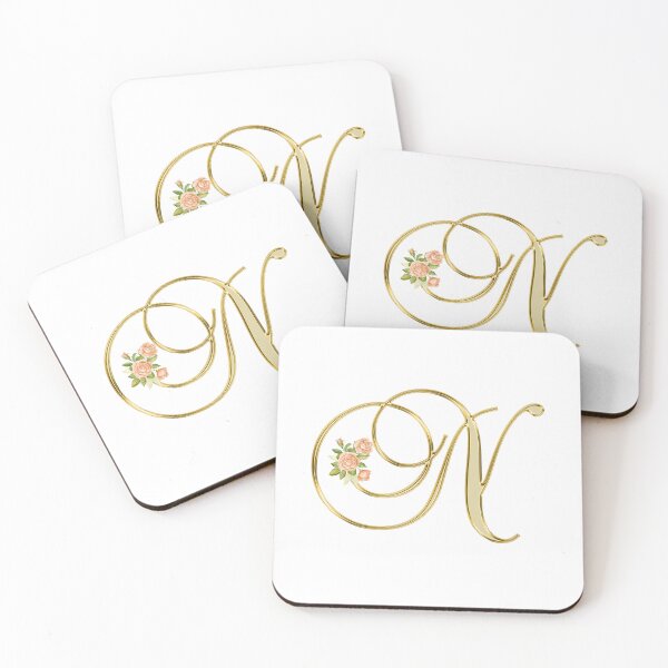 Item preview, Golden Color Floral Monogram Letter N  designed and sold by silviaol.