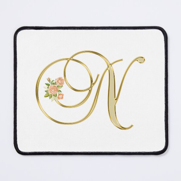 Item preview, Golden Color Floral Monogram Letter N designed and sold by silviaol.