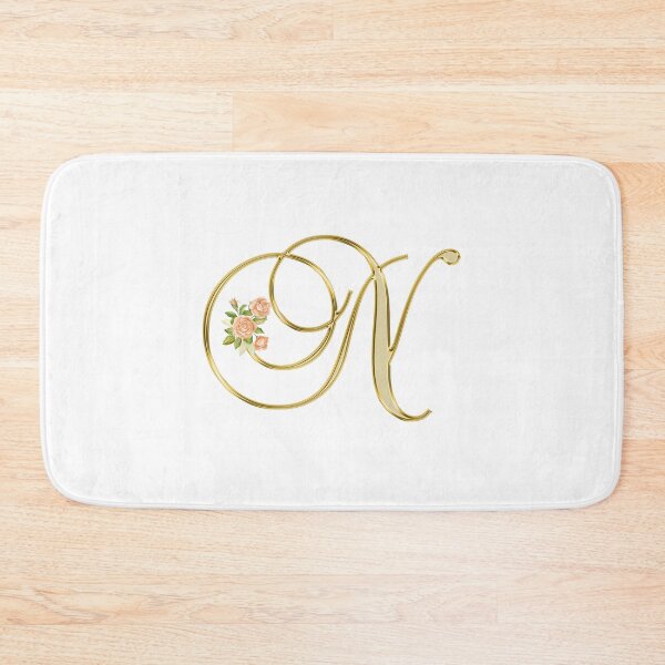 Item preview, Golden Color Floral Monogram Letter N  designed and sold by silviaol.
