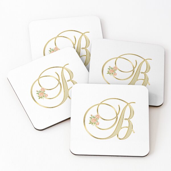 Item preview, Golden Color Floral Monogram Letter B designed and sold by silviaol.