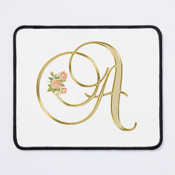 Item preview, Golden Color Floral Monogram Letter A designed and sold by silviaol.