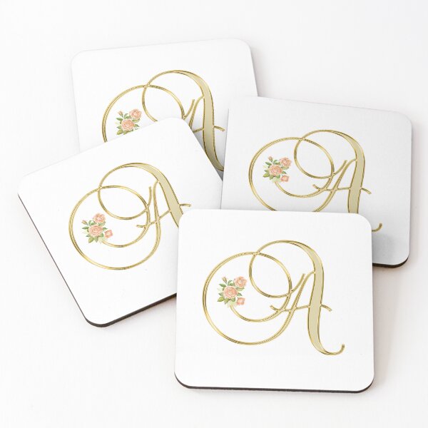 Item preview, Golden Color Floral Monogram Letter A designed and sold by silviaol.