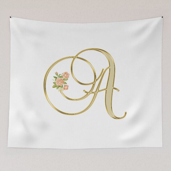 Item preview, Golden Color Floral Monogram Letter A designed and sold by silviaol.