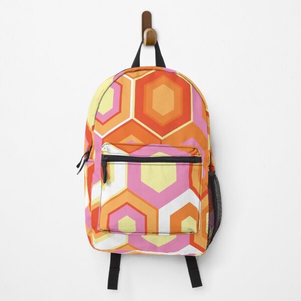 Item preview, Pink, Orange, Yellow and White Hexagon Geometric Retro Pattern designed and sold by Eyestigmatic.
