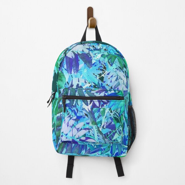 Item preview, rowan, leaves, green, blue, evening, neon, night, surrealism, sharp leaves designed and sold by Maria Mihailova.