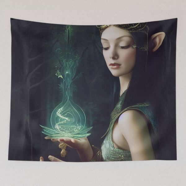 Item preview, Elven Princess Practicing Magic designed and sold by fairytailsaiart.