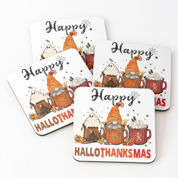 Item preview, Happy HalloThankMas Shirt, Funny Halloween Thanksgiving Christmas, Gift for Her, Soft Cotton Cute Crewneck Shirt, Aesthetic Winter Tee designed and sold by Lazza-Tracks.