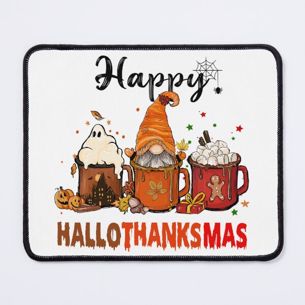 Item preview, Happy HalloThankMas Shirt, Funny Halloween Thanksgiving Christmas, Gift for Her, Soft Cotton Cute Crewneck Shirt, Aesthetic Winter Tee designed and sold by Lazza-Tracks.