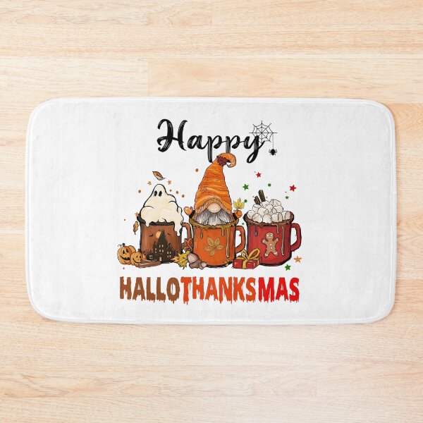 Item preview, Happy HalloThankMas Shirt, Funny Halloween Thanksgiving Christmas, Gift for Her, Soft Cotton Cute Crewneck Shirt, Aesthetic Winter Tee designed and sold by Lazza-Tracks.