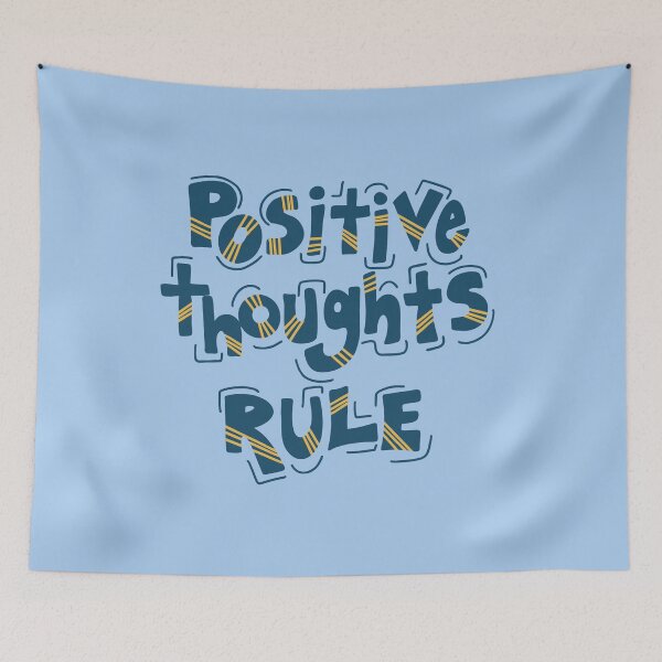 Item preview, Positive thoughts rule slogan to spread positive vibes designed and sold by thatsgraphic.