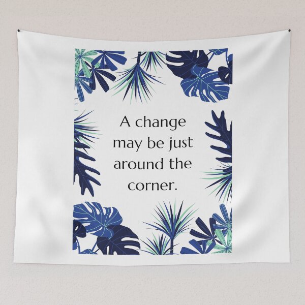 Item preview, Blue Aesthetic Inspirational Quote Uplifting Leaves Tropical designed and sold by SundaySoup.