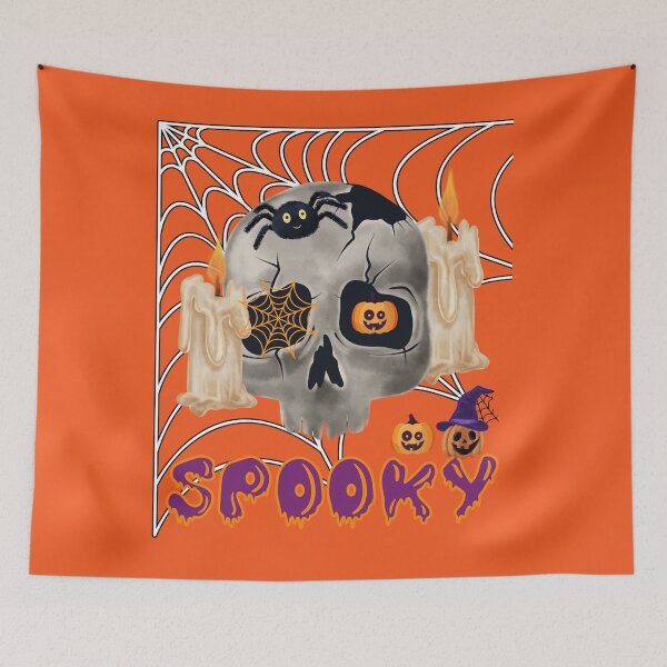 Item preview, Spooky Aesthetic Tiles on Orange designed and sold by LoloTrends.