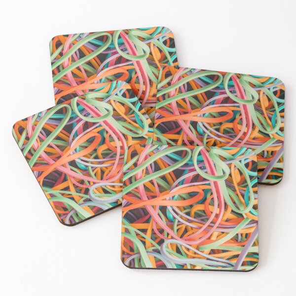 Item preview, Retro Multicolor Neon Pastel Rubber Bands Abstract Photograph designed and sold by patternsoup.