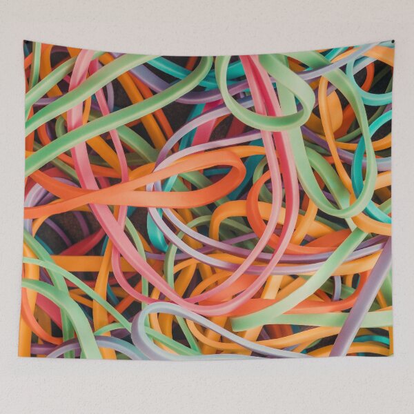 Item preview, Retro Multicolor Neon Pastel Rubber Bands Abstract Photograph designed and sold by patternsoup.