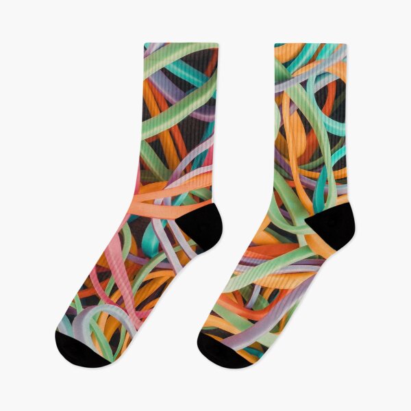 Item preview, Retro Multicolor Neon Pastel Rubber Bands Abstract Photograph designed and sold by patternsoup.