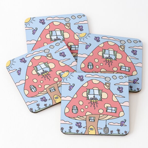 Item preview, Colorful Mushroom House Fairytale Landscape Design  designed and sold by Ellora  Roy.