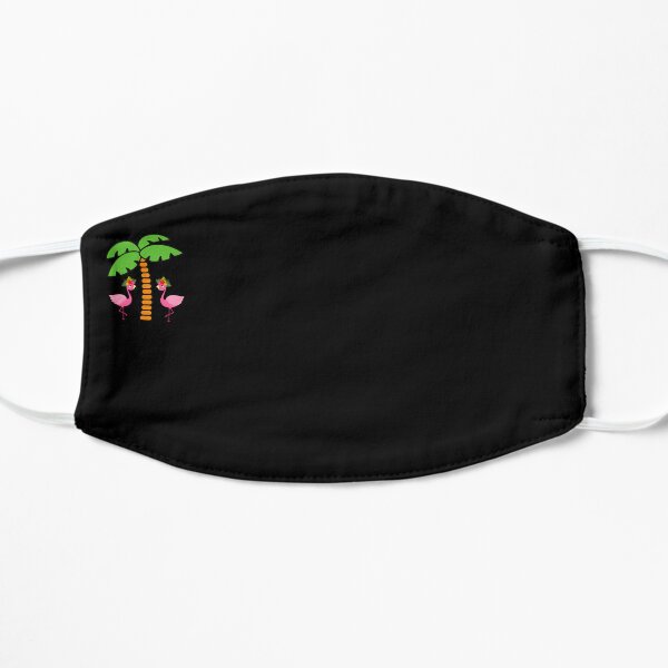 Palm tree and flamingo Flat Mask