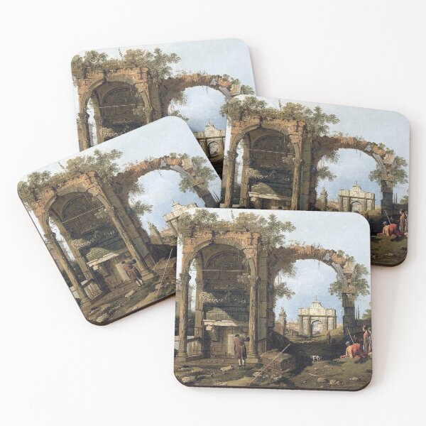 Item preview, Canaletto Capriccio with classical ruins buildings designed and sold by OldTimeArt.
