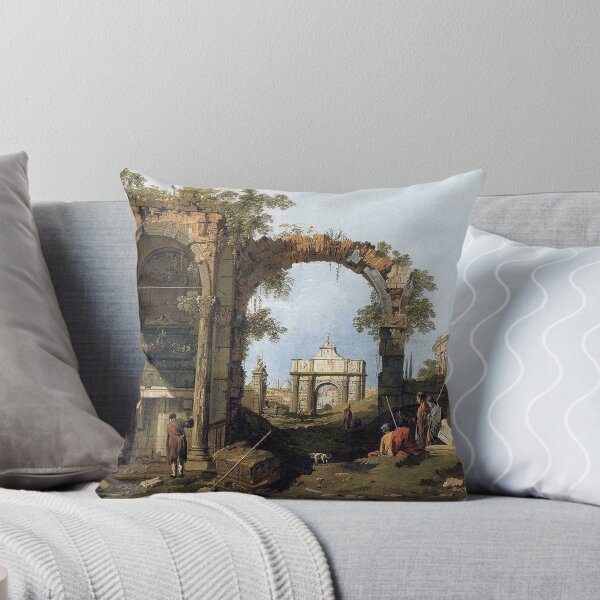 Item preview, Canaletto Capriccio with classical ruins buildings designed and sold by OldTimeArt.