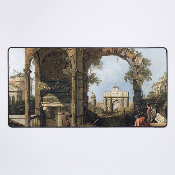 Item preview, Canaletto Capriccio with classical ruins buildings designed and sold by OldTimeArt.