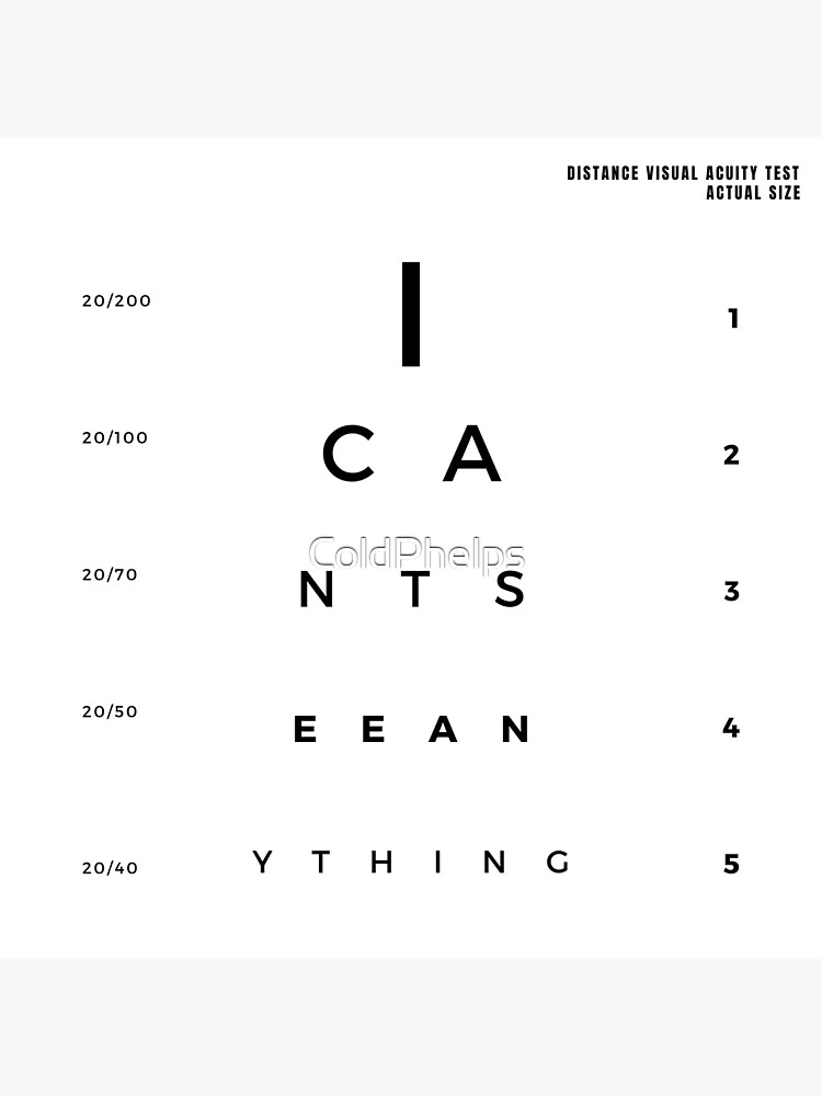 Snellen Eye Chart Posters  Eye test chart, Eye chart, Eye chart art